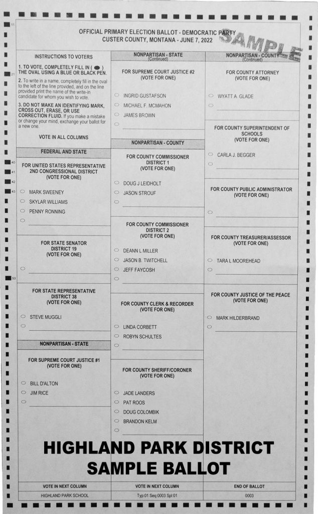 The 2022 Ballot Sample Images Custer County Politics